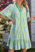 Botanical Floral Button Dress