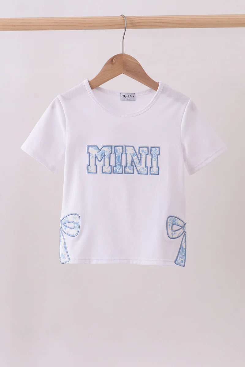 White MAMA bow applique mom&me top