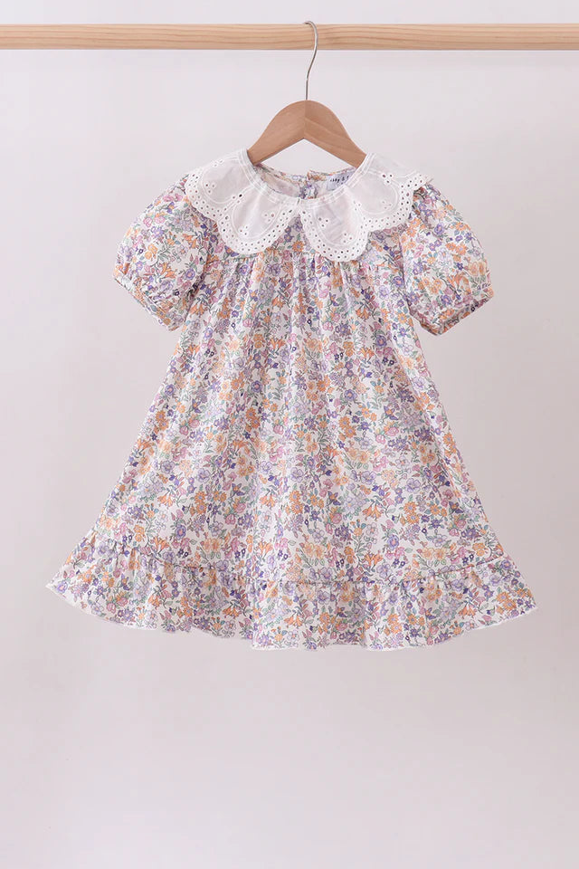 Floral Lace Ruffle Dress