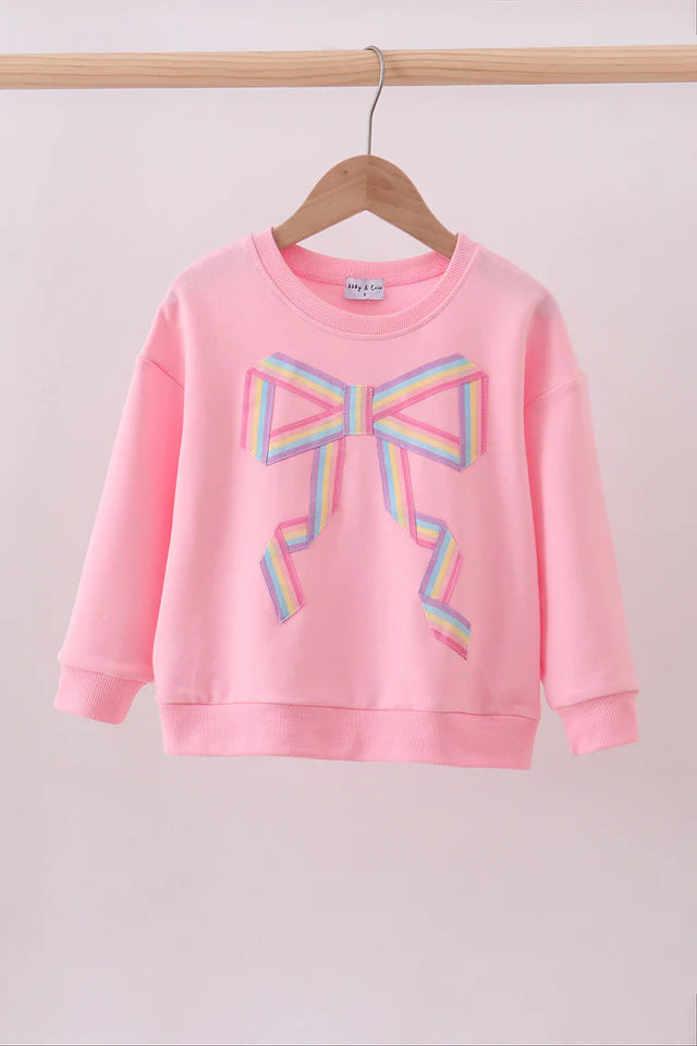 Cream hand-sewn bow mom&me sweatshirt MAMA