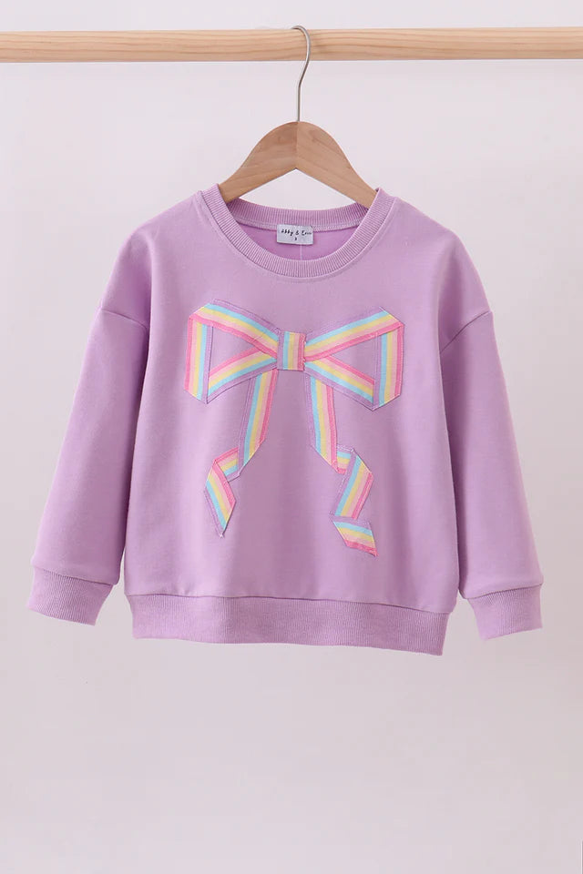 Cream hand-sewn bow mom&me sweatshirt MAMA