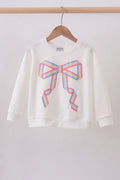 Cream hand-sewn bow mom&me sweatshirt MAMA