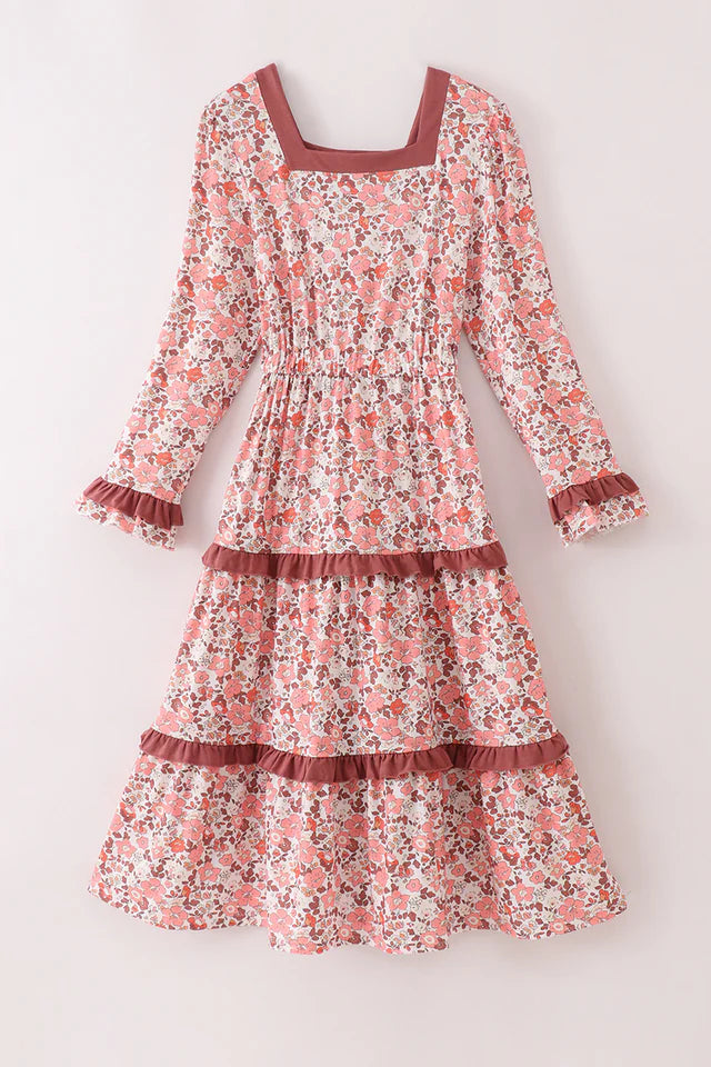 Fall Floral Print Dress