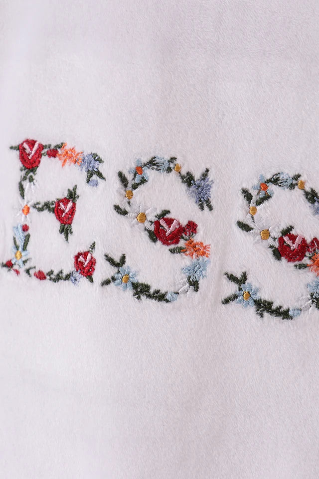 White velvet blessed embroidery mom&me sweatshirt MAMA