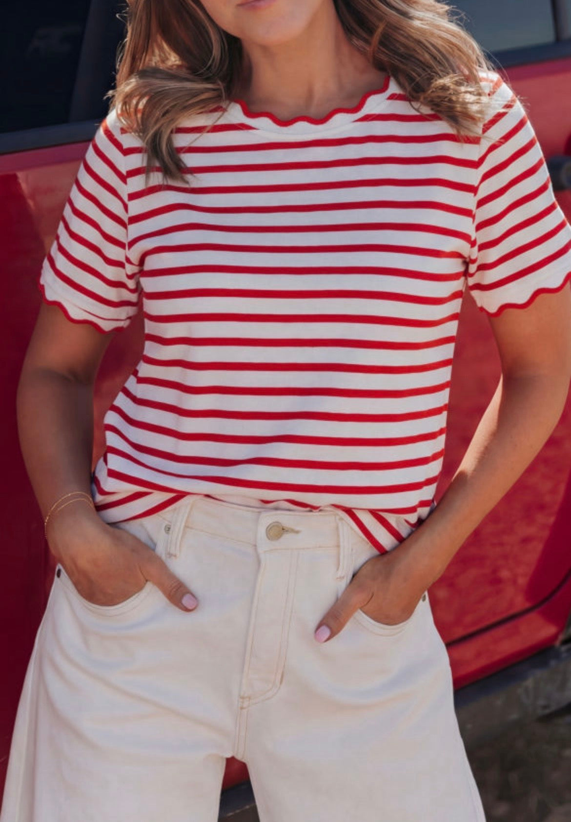 Stripe Scallop Tee