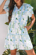Sky Blue Floral Dress