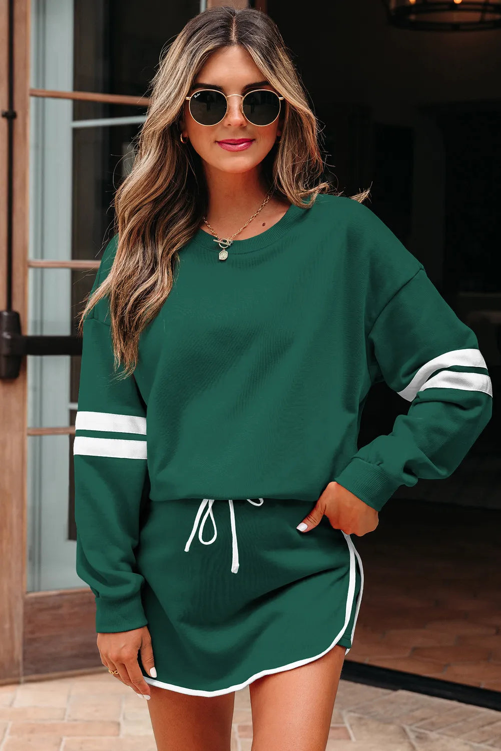 Varsity Striped Skort Set