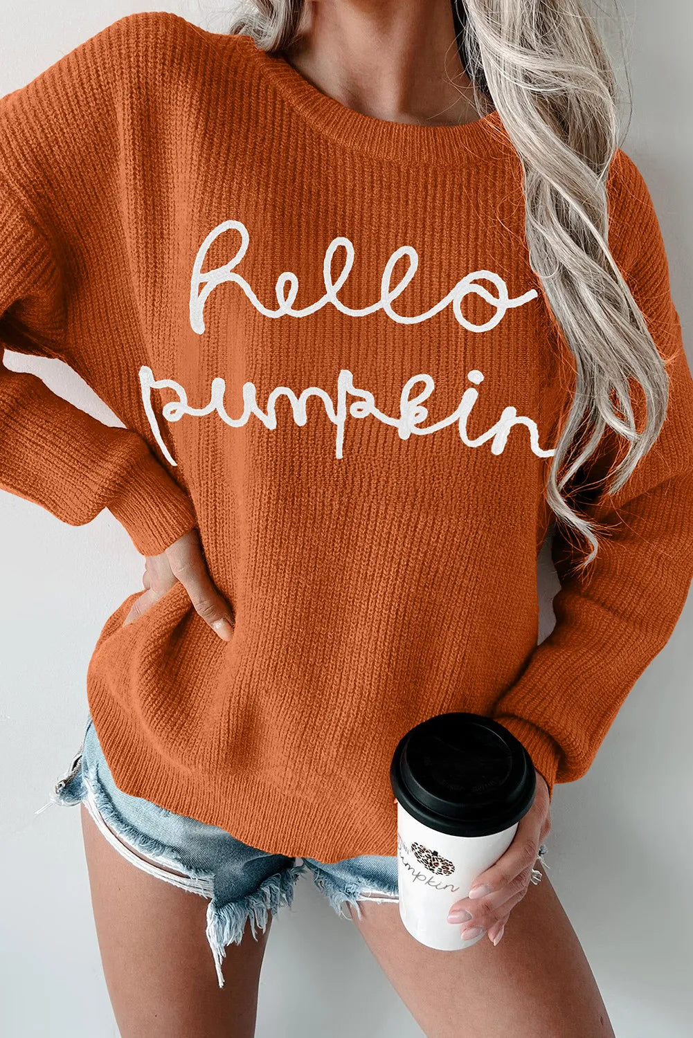 Hello Pumpkin Graphic Sweater