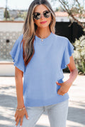 Ruffle Short Sleeve Sweater