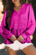 Rose Red Metallic Top