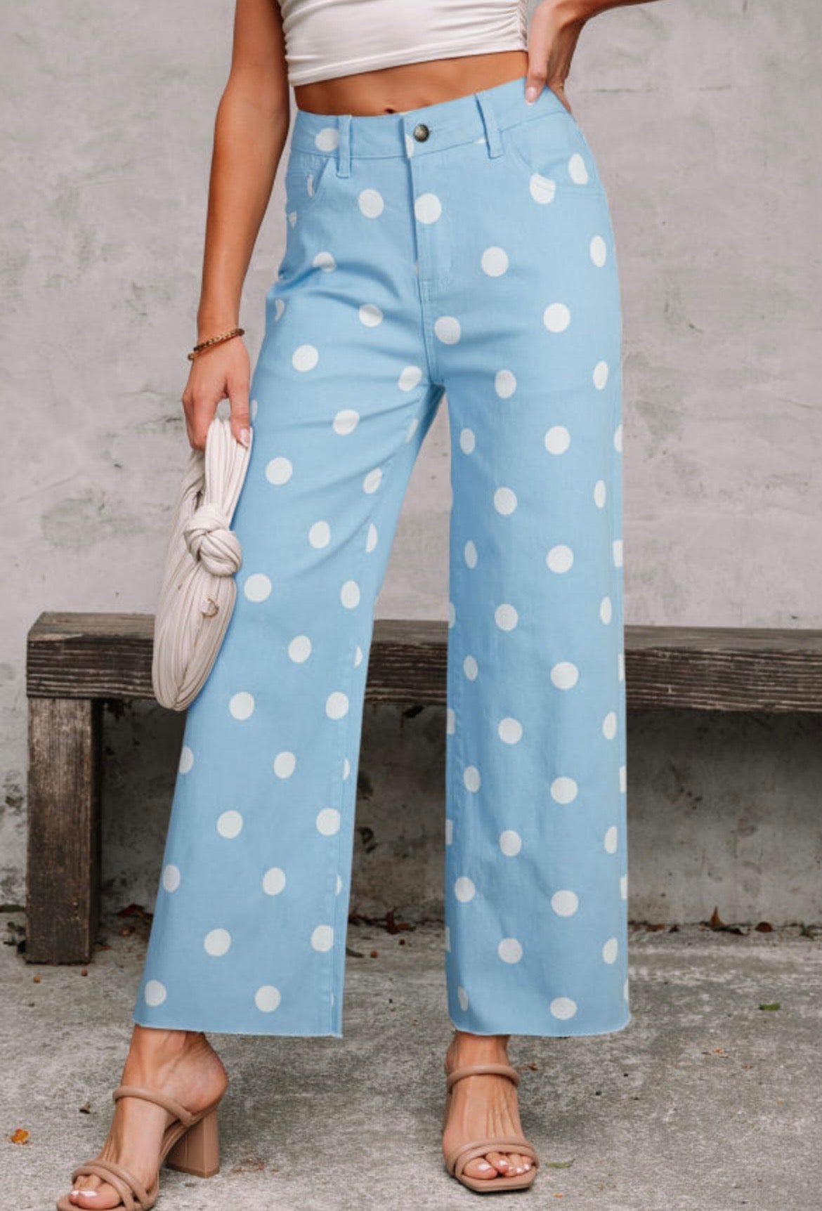 Sky Blue Polka Dot Pants