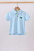 Blue Tractor Embroidered Polo