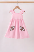 Pink Football Applique Dress Abby & Evie