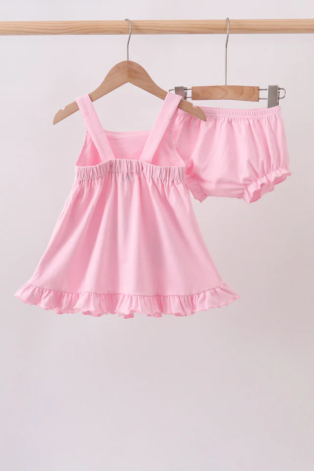 Abby & Evie Football Applique Bloomer Set