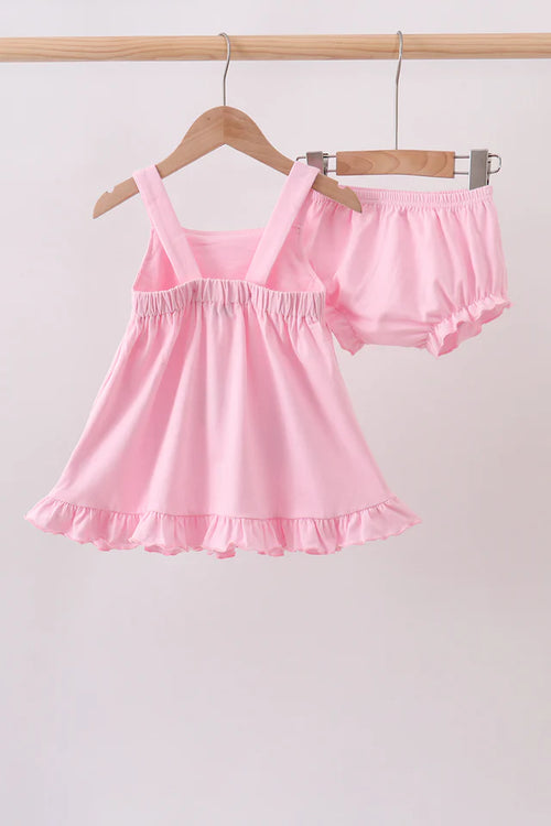 Abby & Evie Football Applique Bloomer Set