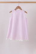 Seersucker Stripe Scalloped Dress