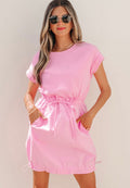 Pink Drawstring Dress
