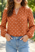 Orange Polka Dot Top
