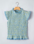 Gingham Smocked Lace Trim Tank Top