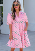 Pink & Green Polka Dot Dress