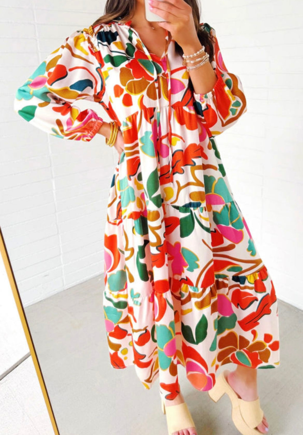 Orange Flower Maxi Dress