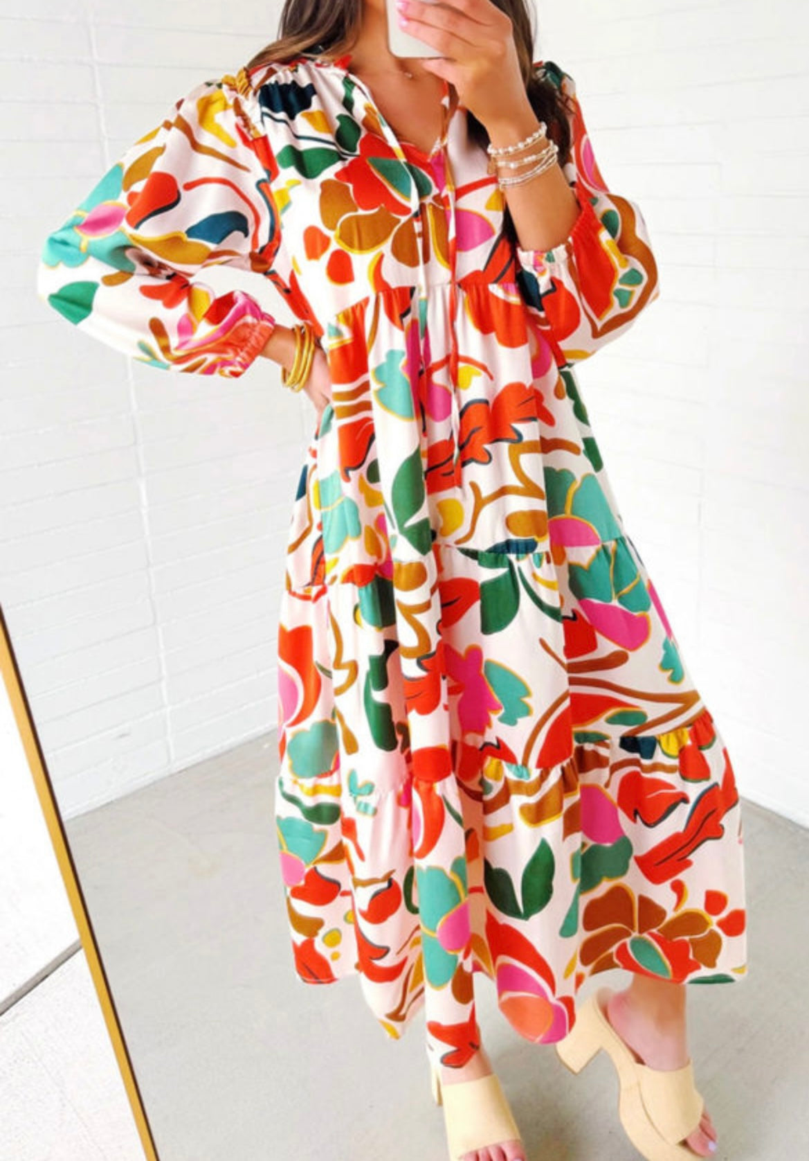Orange Flower Maxi Dress
