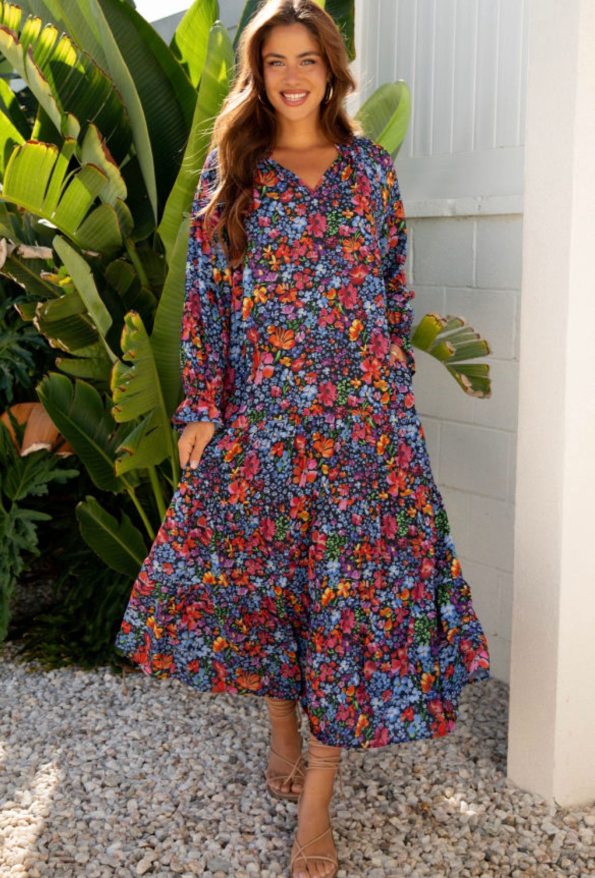 Floral Print Tassel Maxi Dress