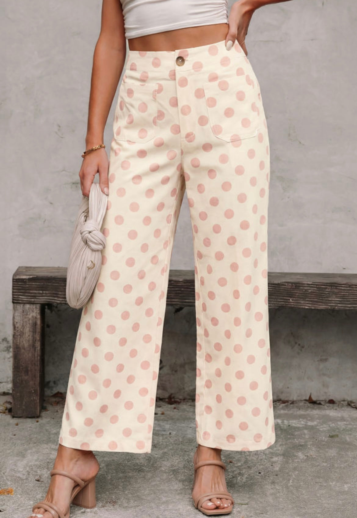 Polka Dot Pants Elastic Waist
