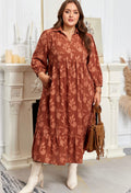Cinnamon textured flower pattern dress