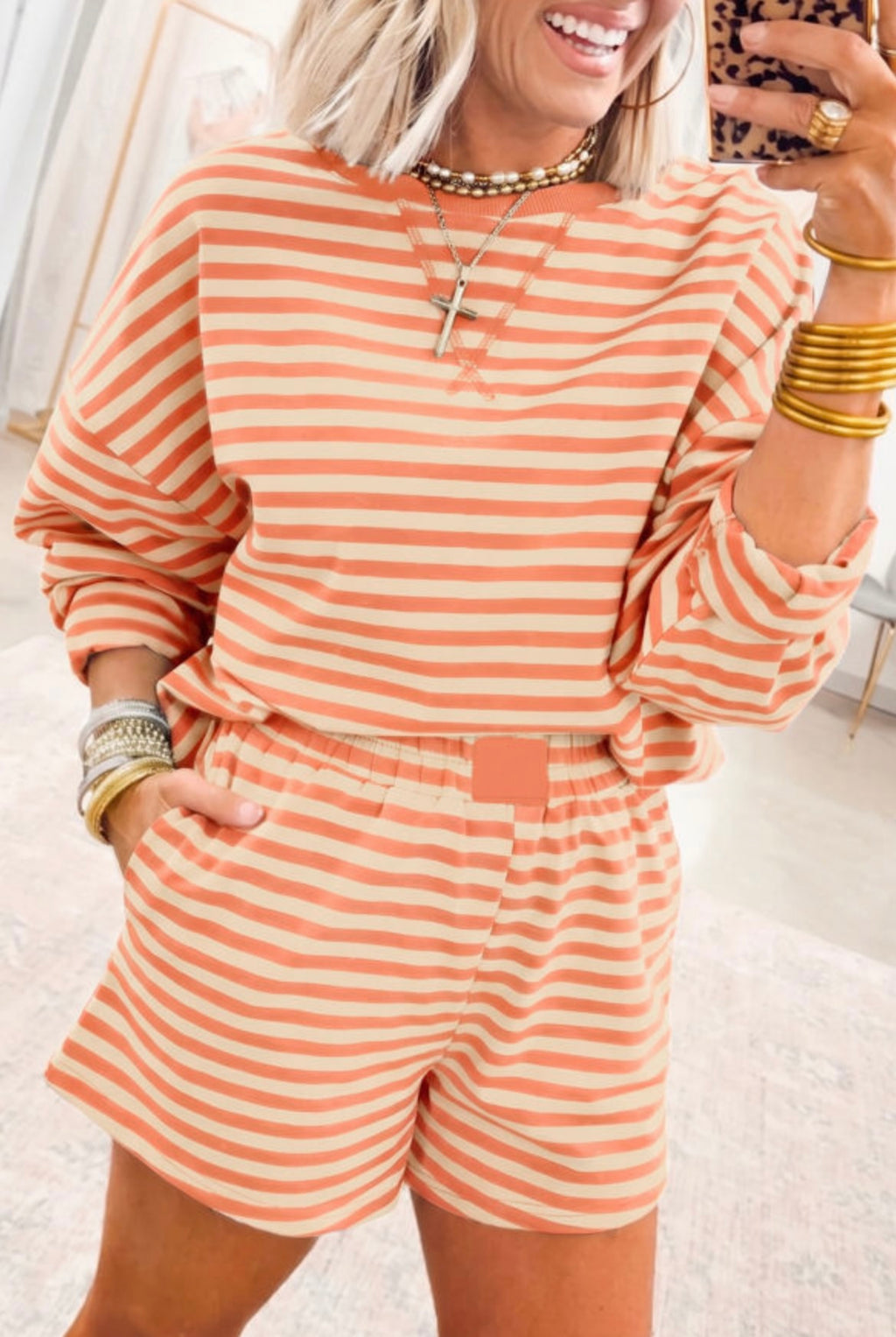 Pullover Elastic Waist Shorts Set