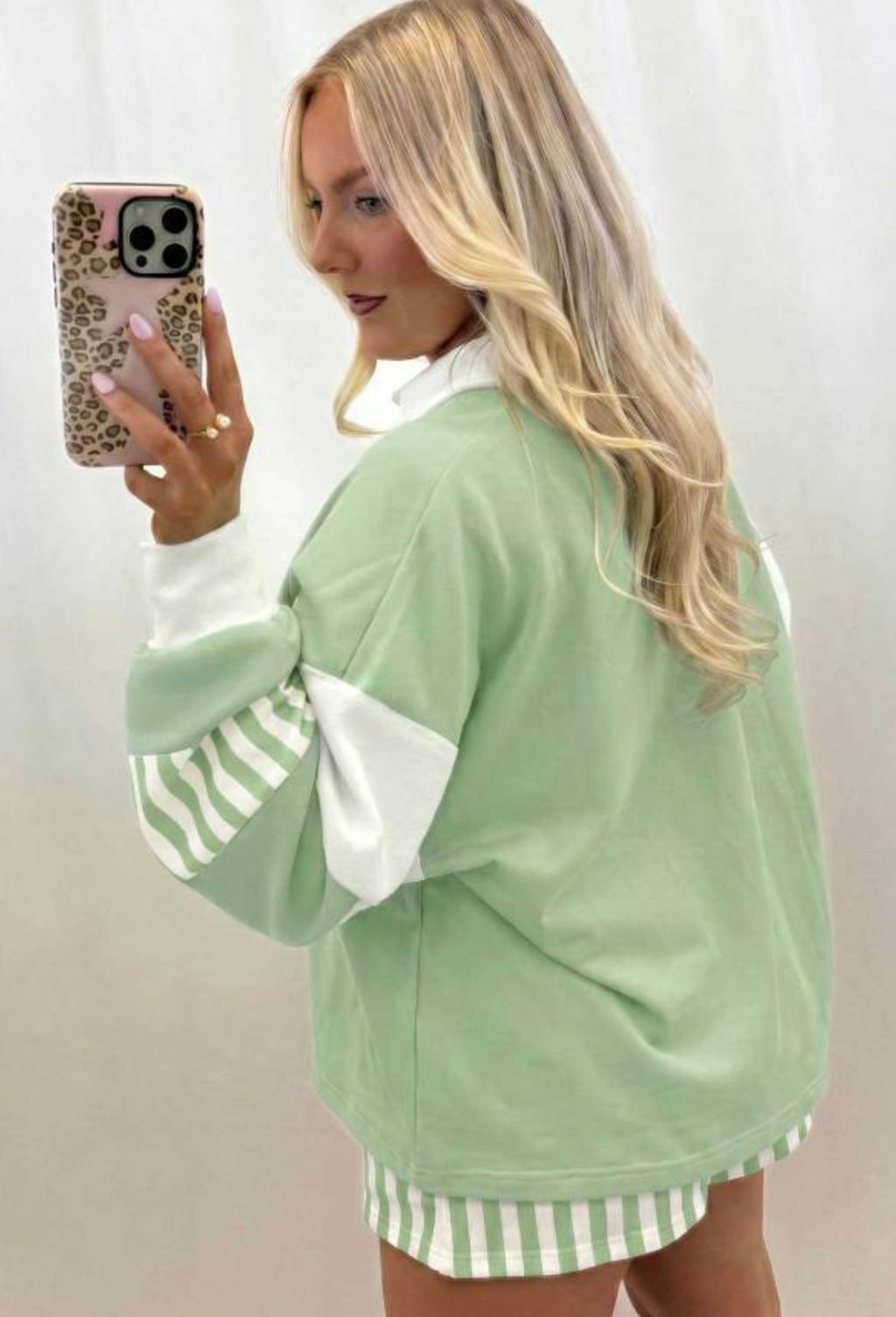 Color Block Pullover Shorts Set