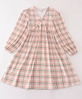 Green Watercolor Plaid Dress