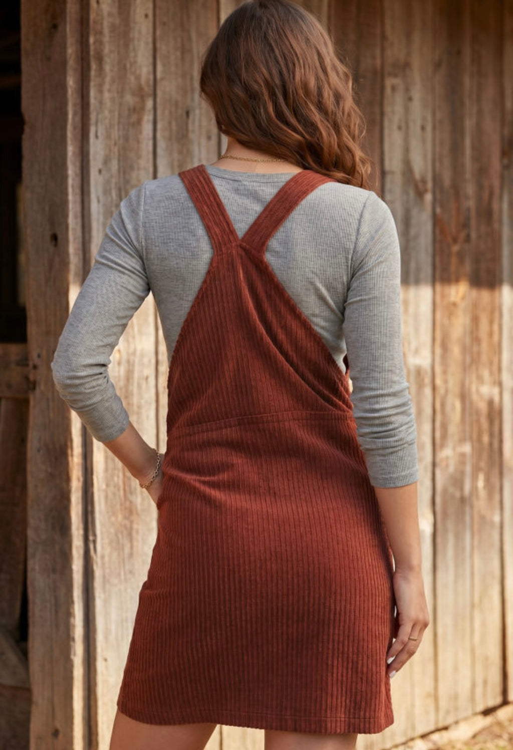 Corduroy Ribbed Zip Up Dress