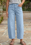 Square patch ankle length jeans