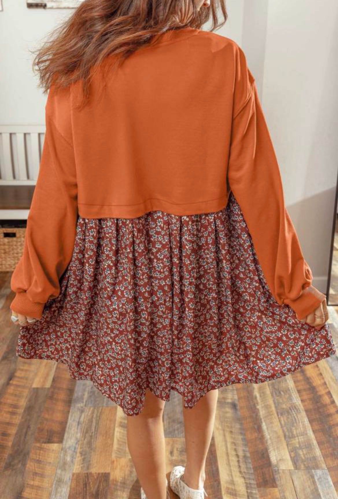 Orange Patchwork Dress