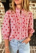 Polka Dot Ruffle Top