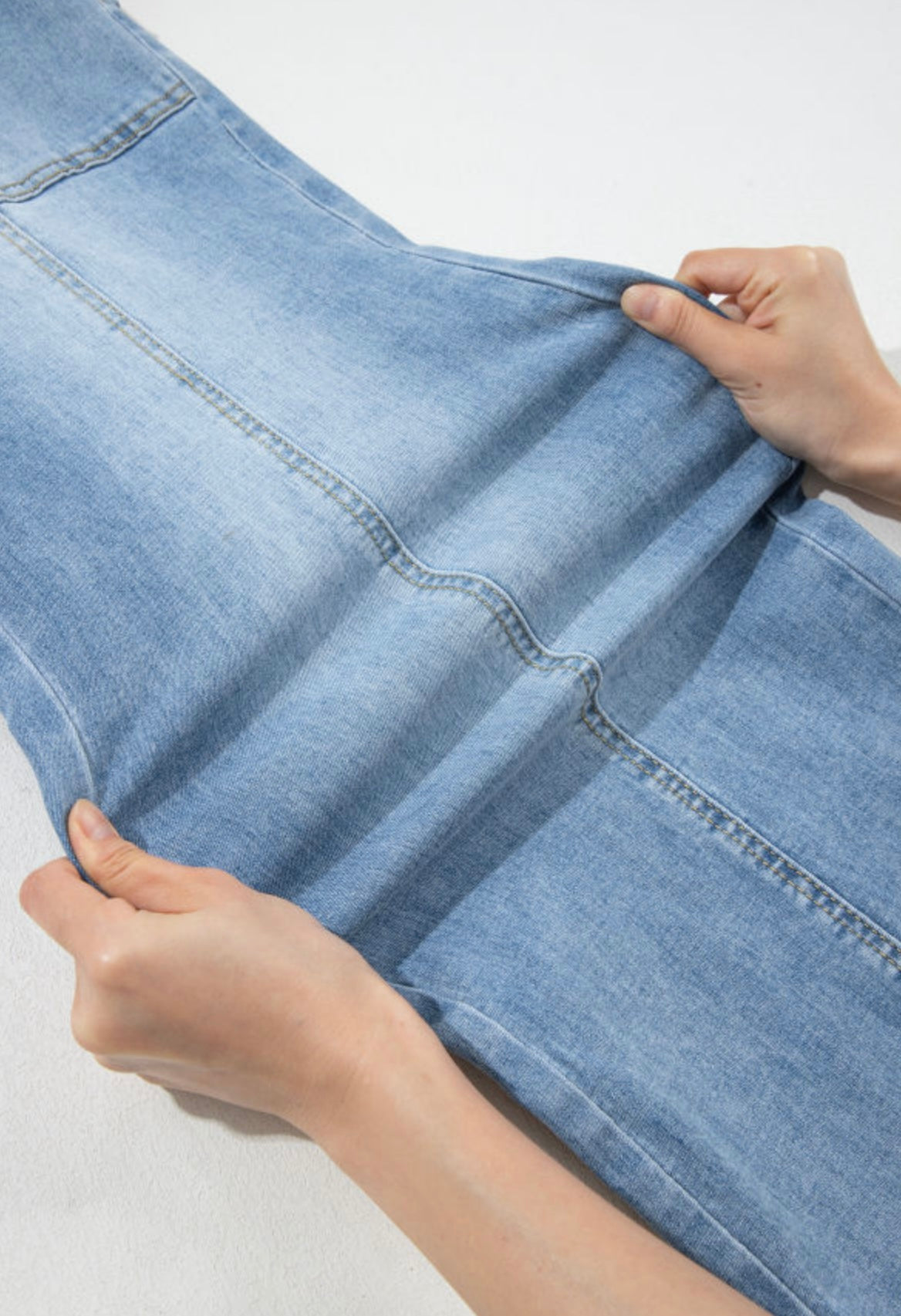 Drawstring Waist Wide Leg Ankle Jeans