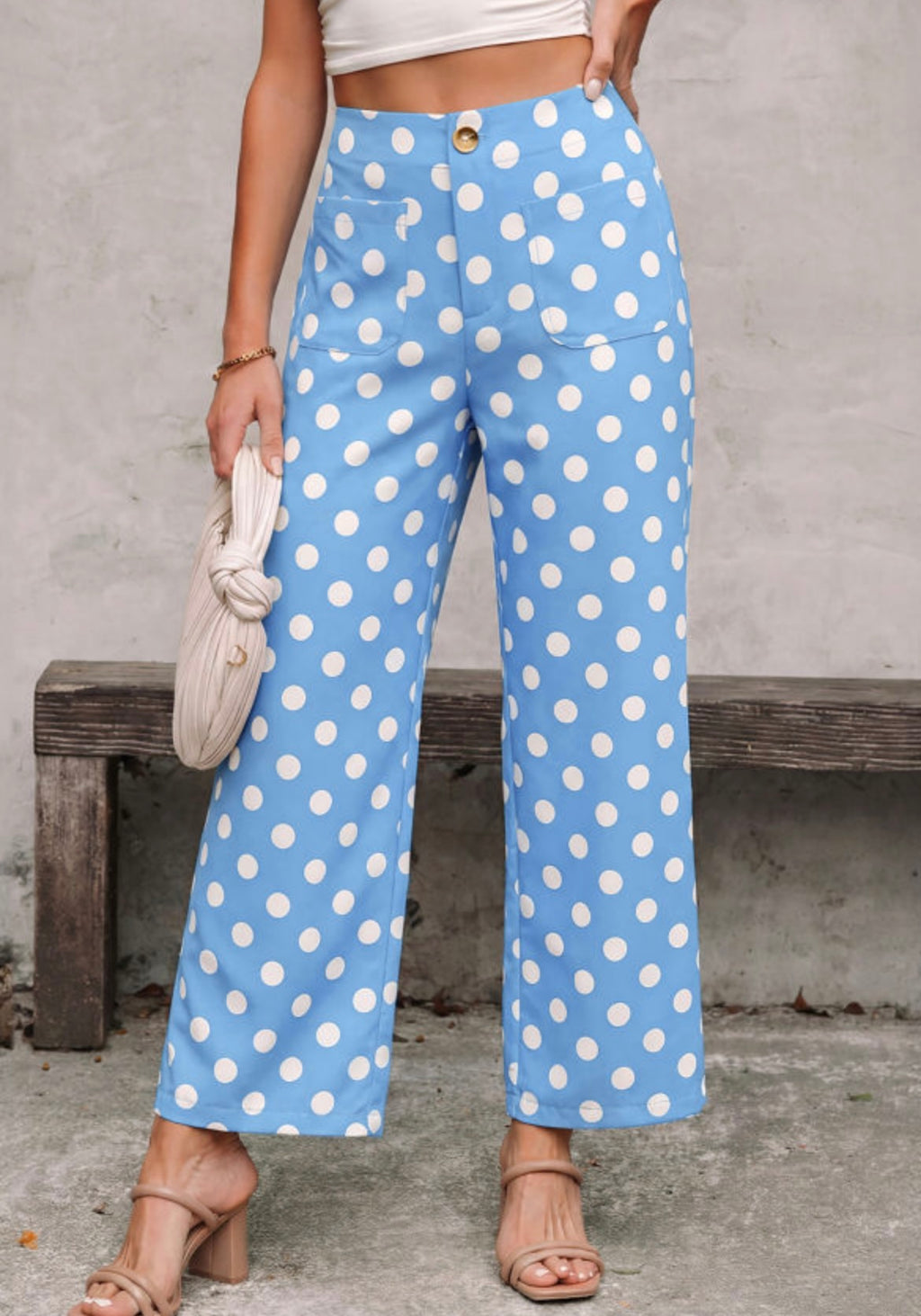 Polka Dot Pants Elastic Waist