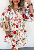 Floral Print Rirrac Trip Dress
