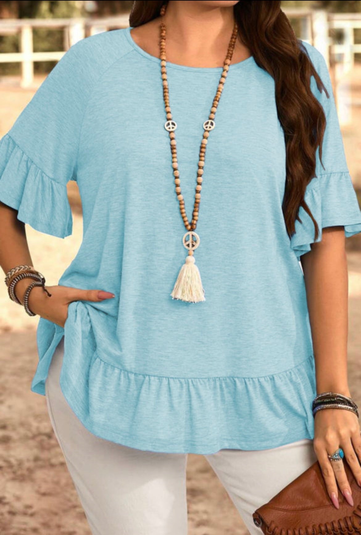 Ruffled Short Sleeve Top