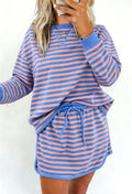Long Sleeve Stripe Skort Set
