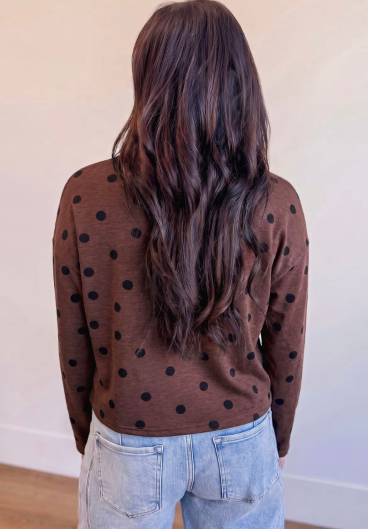 Brown Polka Dot Button Shirt