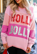Holly Jolly Sequin Colorblock Sweatshirt