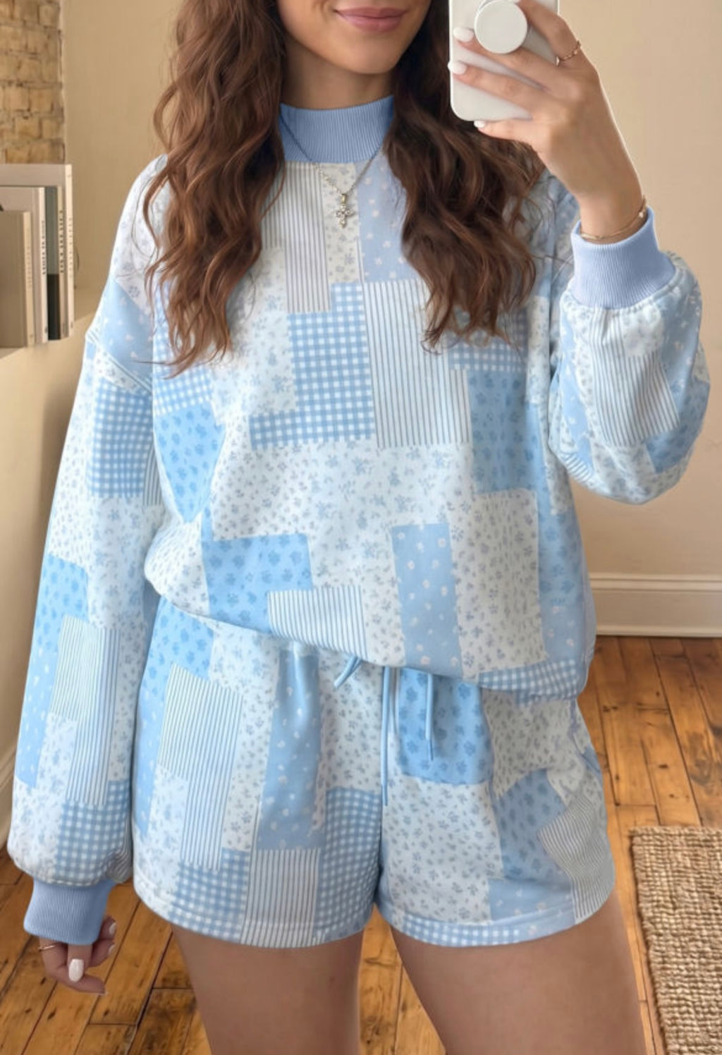 Patchwork Drop Shoulder Set