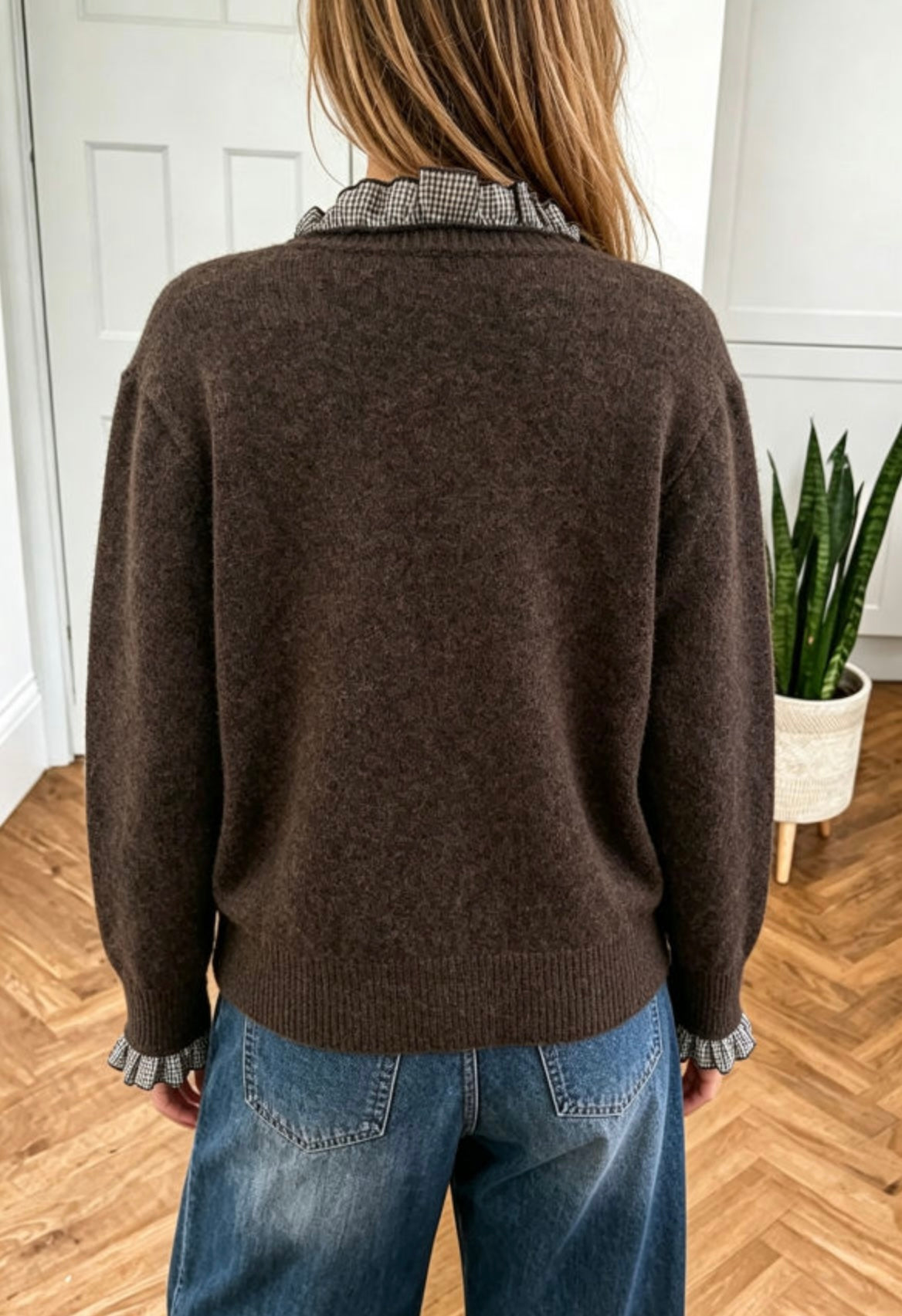 Coffee Button Sweater Cardigan