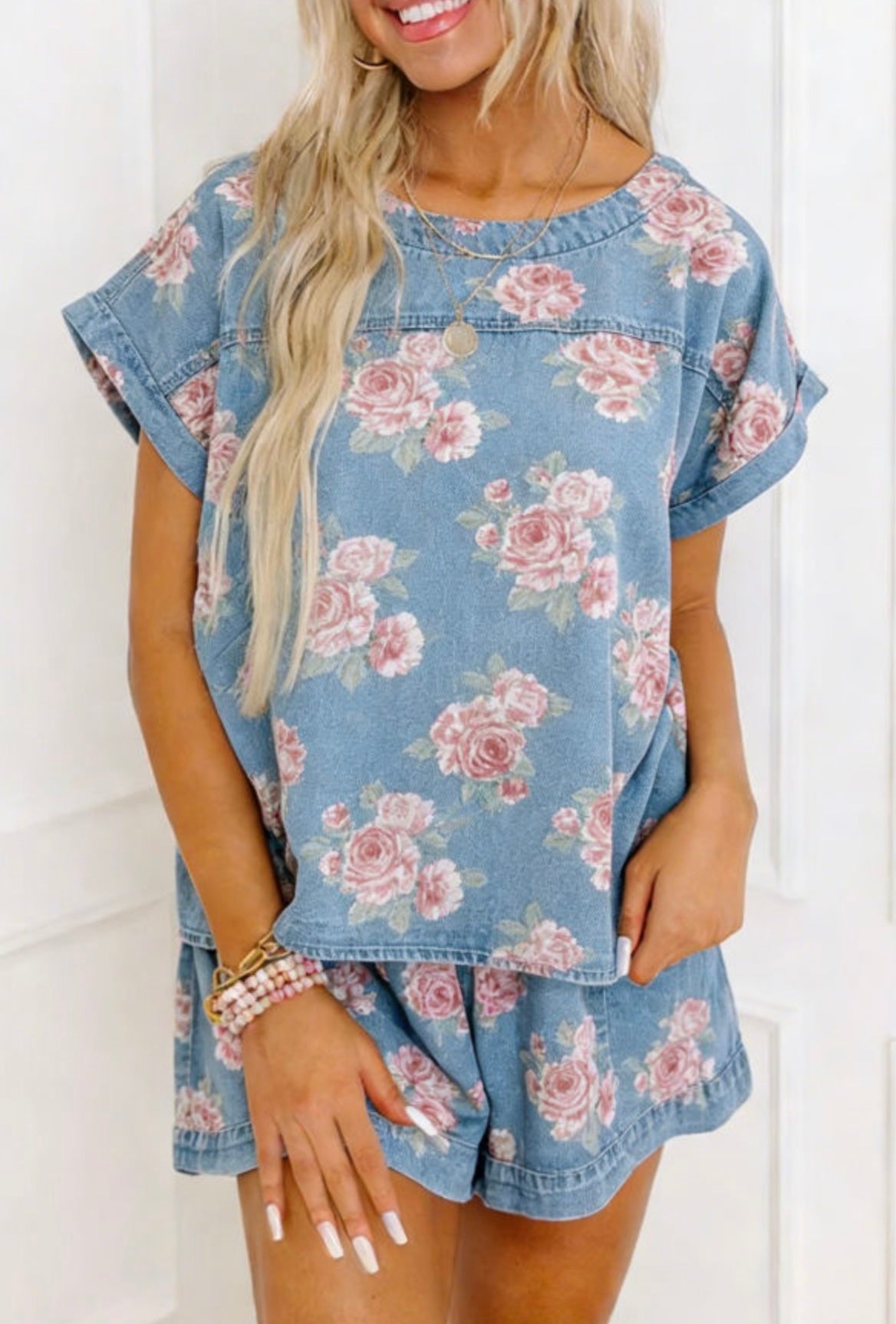 Sky Blue Denim Set