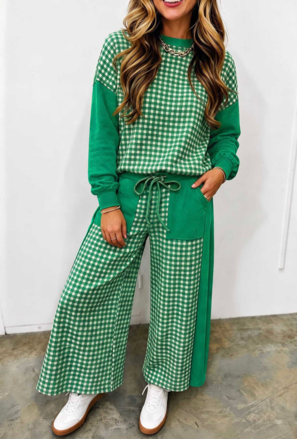 Gingham Pants Set