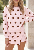 Polka Dot Sweater Skort Set