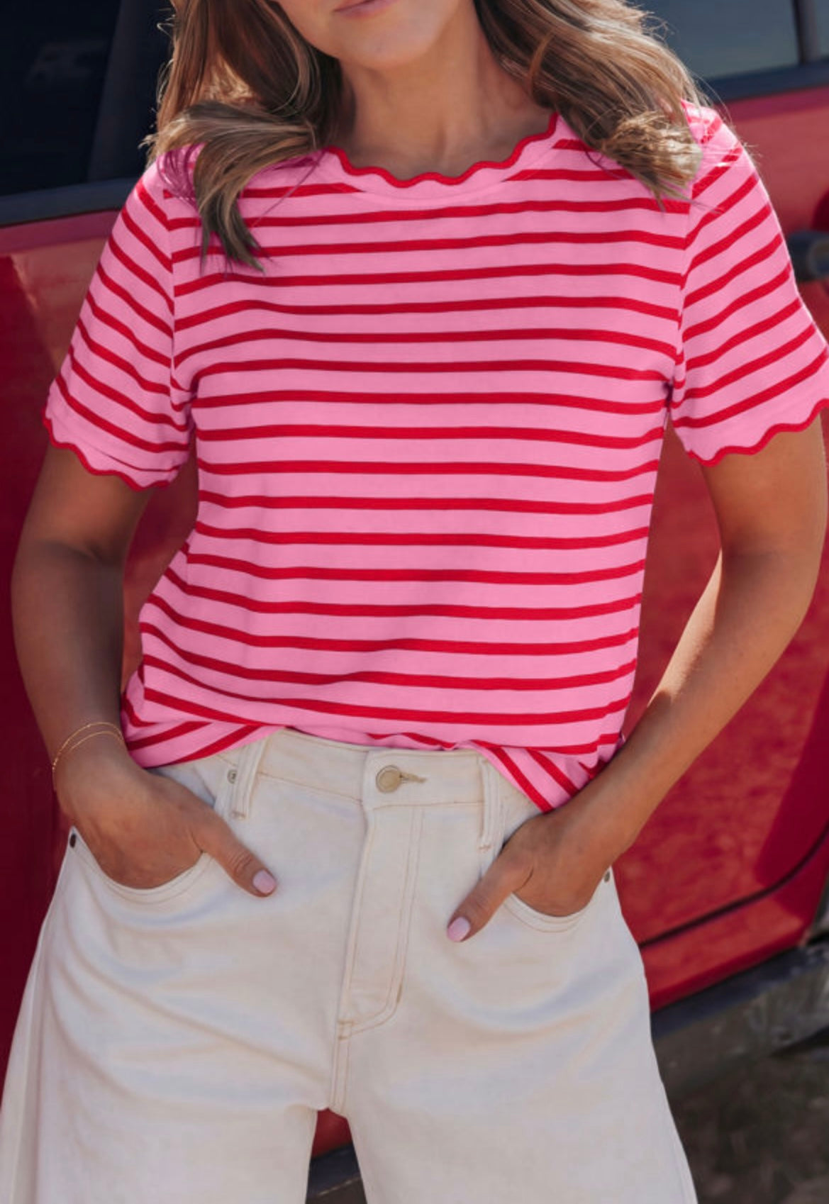 Stripe Scallop Tee