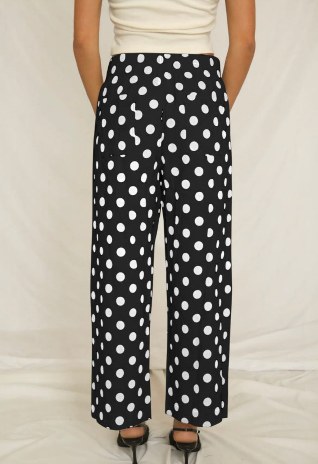 Polka Dot Pants Elastic Waist